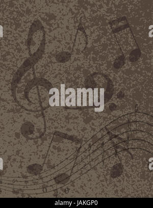 Treble Clef Notes Random Random Musical Notes with Treble Clef on Grunge Textured Background ...
