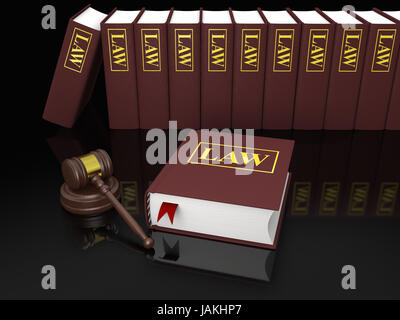 Gavel and law books, symbols of law and legal literature Stock Photo