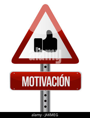 Motivation like road sign in Spanish concept illustration design graphic over white Stock Photo