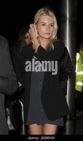 Lottie Moss and Emily Blackwell leaving Bodo Schloss restaurant in Kensington, having had a meal and drinks with friends.  Featuring: Lottie Moss Where: London, United Kingdom When: 06 May 2017 Credit: Will Alexander/WENN.com Stock Photo