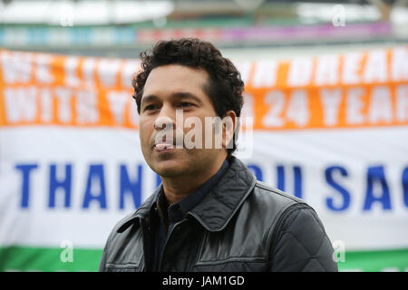 Photocall with the legendary cricketer, Sachin Tendulkar at Kia Oval, for the upcoming release of his film, Sachin: A Billion Dreams. The film follows Sachin Tendulkar’s journey from a young boy to one of the most celebrated sportsman of all time, releases on May 26th. Directed by award-winning filmmaker James Erskine, this film allows fans to walk into the Master Blaster’s life and also feature India's cricketing legends M.S. Dhoni and Virender Sehwag. The music is composed by A.R. Rahman.  Featuring: Sachin Tendulkar Where: London, United Kingdom When: 06 May 2017 Credit: Dinendra Haria/WENN Stock Photo