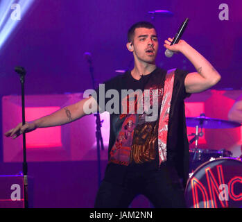 DNCE performing at the 28th Annual GLAAD Media Awards held at New York Hilton Midtown  Featuring: DNCE, Joe Jonas Where: New York, New York, United States When: 06 May 2017 Credit: Derrick Salters/WENN.com Stock Photo