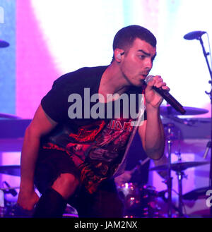 DNCE performing at the 28th Annual GLAAD Media Awards held at New York Hilton Midtown  Featuring: DNCE, Joe Jonas Where: New York, New York, United States When: 06 May 2017 Credit: Derrick Salters/WENN.com Stock Photo