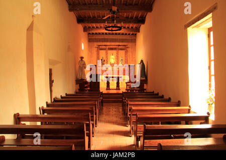 Mission San Juan, pictured here, represents one of five historic missions built during Spanish colonial rule, the most famous of which is the Alamo Stock Photo