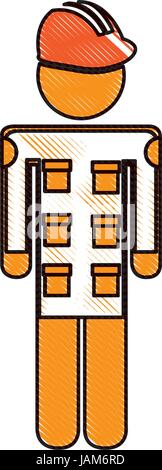 mechanic engineer avatar silhouette Stock Vector