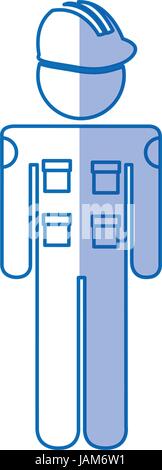 mechanic engineer avatar silhouette Stock Vector