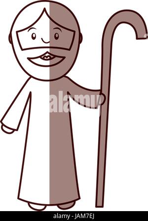 saint joseph manger character Stock Vector