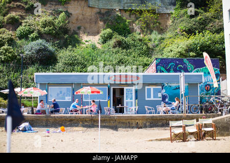 General view of the Beach Shack on the seafront of Sandown, Isle of Wight, on a sunny day. Stock Photo