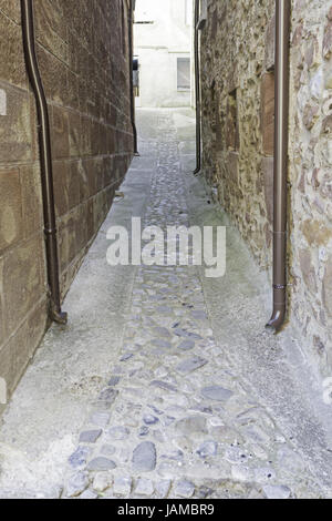 Narrow street in old town stone, construction Stock Photo