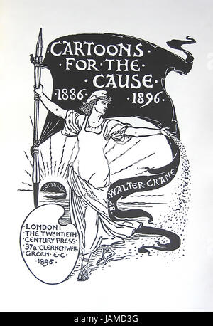 WALTER CRANE (1845-1915) English artist. Cover of his 'Cartoons for the Cause 1886-1889' published to celebrate the International Socialist Workers and Trade Union Congress in London in 1896 Stock Photo