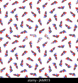cute racing cars vector pattern on white background Stock Vector