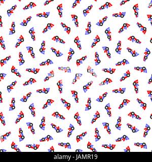 cute racing cars vector pattern on white background Stock Vector