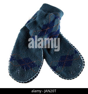 Winter grey socks with non-slip soles isolated over white Stock Photo