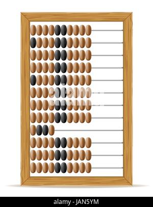 abacus old retro vintage icon stock vector illustration isolated on white background Stock Vector