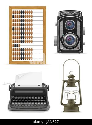 objects old retro vintage icon stock vector illustration isolated on white background Stock Vector