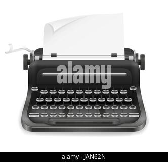 typewriter old retro vintage icon stock vector illustration isolated on white background Stock Vector