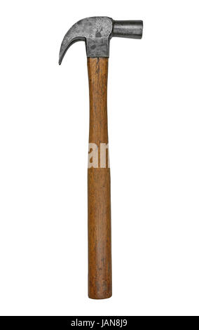 vintage carpenter hammer isolated over white background Stock Photo