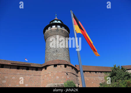Nuremberg Castle, Sinwell Tower, Nuremberg, Middle Franconia, Bavaria, Germany Stock Photo