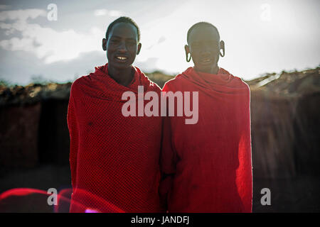 Two young masaii men in Kenya.