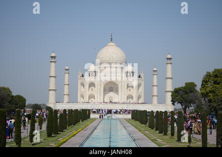 Taj Mahal gardens in Agra, India Stock Photo