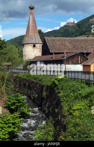 Ribeauville in a small town near Colmar in the Alsace region of northeast France. Stock Photo