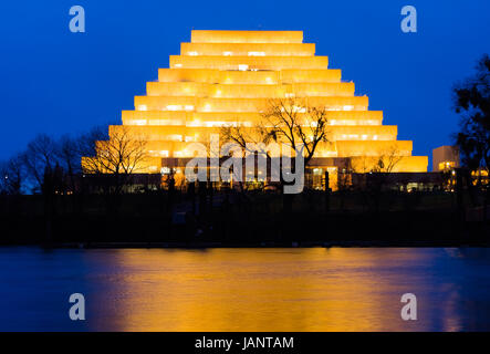 Office Building in Sacramento at night Stock Photo