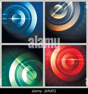 Colorful Technical backgrounds. Hi-tech or futuristic design elements vector set Stock Vector