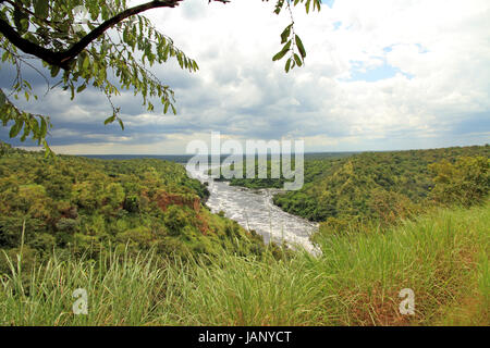 Looking out over Murchison Falls National Park in Uganda. Stock Photo