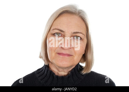 Picture of a beautiful middle aged woman - isolated background Stock Photo