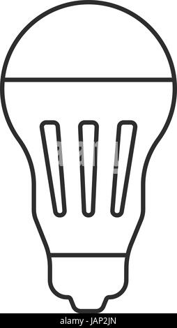 black thin line led bulb icon. concept of halogen, luminosity, illuminate, energy conservation, lighting. isolated on white background. flat style tre Stock Vector