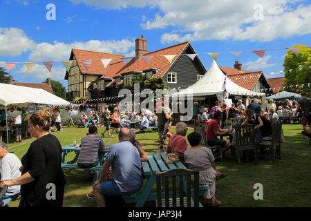 People at summer village fete, Thorpeness, Suffolk, England, UK Stock Photo