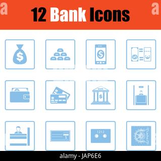Bank clerk icon. Blue frame design. Vector illustration Stock Vector ...