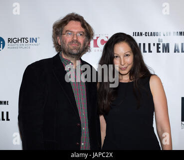 Yvan Gauthier and Jane Gauthier attend the premiere of Destination Films' 'Kill 'em All' at Harmony Gold on June 6, 2017 in Los Angeles, California. Stock Photo