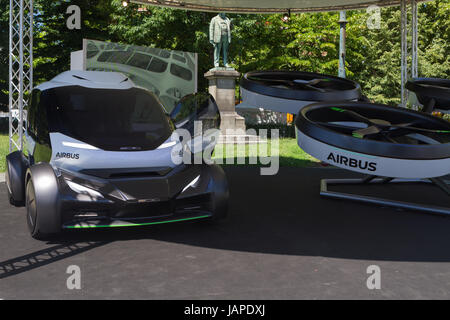 Turin, Italy, 7th June 2017. Italdesign Airbus Pop Up. Third edition of Parco Valentino car show hosts cars by many automobile manufacturers and car designers inside Valentino Park in Torino, Italy. Stock Photo