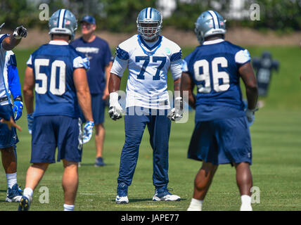 June 06, 2017: Dallas Cowboys tackle Tyron Smith #77 during an NFL mini-camp organized team activities at The Star in Frisco, TX Albert Pena/CSM Stock Photo