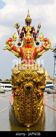 Head of royal barge, supreme art of Thailand. Stock Photo