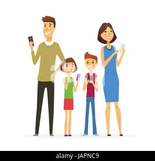 Family - colored modern flat illustrative composition. Stock Vector