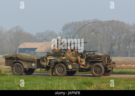 The Final Push, Willy's Jeep advancing to Groningen Stock Photo
