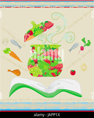 cooking book cover. vector illustration Stock Photo