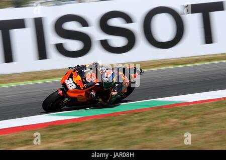 Mugello - ITALY, JUNE 3: British KTM MotoGP rider Bradley Smith at 2017 OAKLEY GP of Italy of MotoGP Mugello on JUNE 3, 2017. Italy Stock Photo