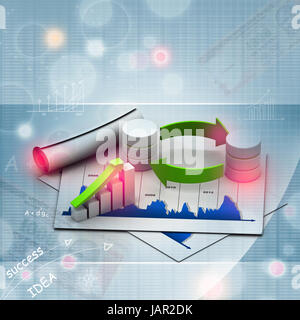 Databases concept icon with graph in chart Stock Photo