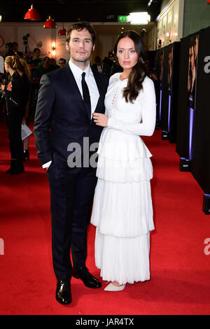 Sam Claflin and Laura Haddock attending The world premiere of My Cousin Rachel held at Picturehouse Central Cinema in Piccadilly, London. Stock Photo