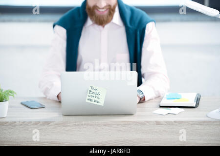 businessman using laptop Stock Photo
