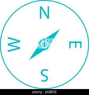 Compass icon in simple flat vector design style Stock Vector