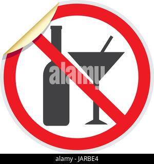 No alcohol sign in vector depicting banned activities Stock Vector
