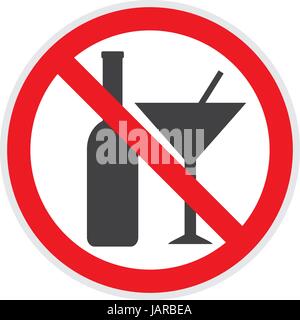 No alcohol sign in vector  depicting banned activities Stock Vector