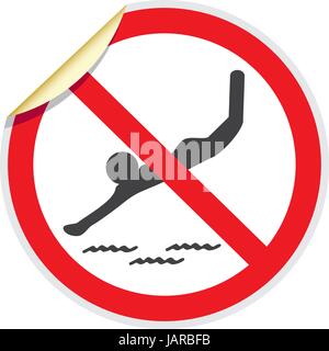 No diving sign in vector depicting banned activities Stock Vector