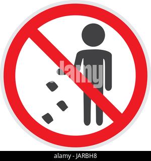 No littering sign in vector depicting banned activities Stock Vector