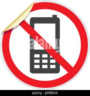 No phones sign in vector depicting banned activities Stock Vector