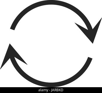 Simple flat design recycle symbol vector in black Stock Vector